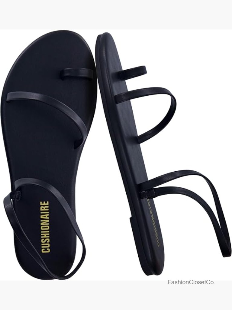 Strappy Flat Sandal With Memory Foam - Slip-On Dressy Summer